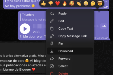 Cómo descargar audios o mensajes y notas de voz de Telegram