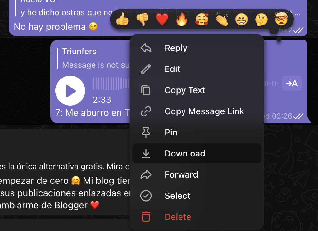 descargar audio mensaje voz telegram