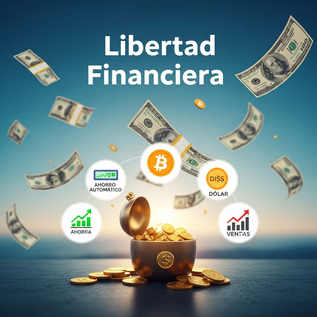 Guía de libertad financiera: ahorro automático, cripto y ventas